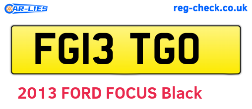 FG13TGO are the vehicle registration plates.