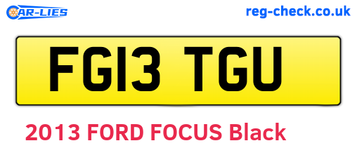 FG13TGU are the vehicle registration plates.