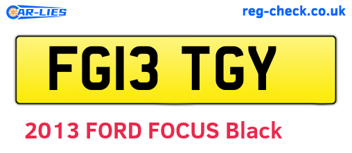 FG13TGY are the vehicle registration plates.