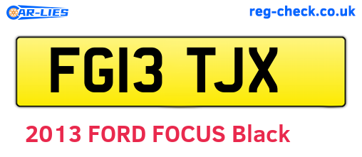 FG13TJX are the vehicle registration plates.