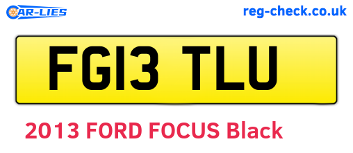 FG13TLU are the vehicle registration plates.