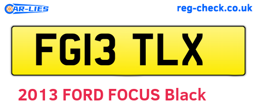 FG13TLX are the vehicle registration plates.