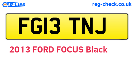 FG13TNJ are the vehicle registration plates.