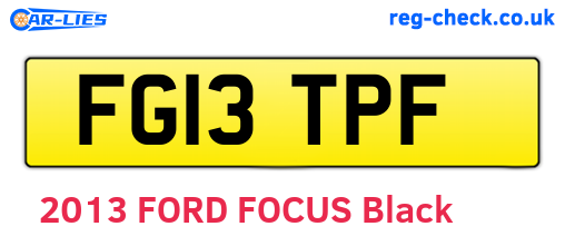 FG13TPF are the vehicle registration plates.