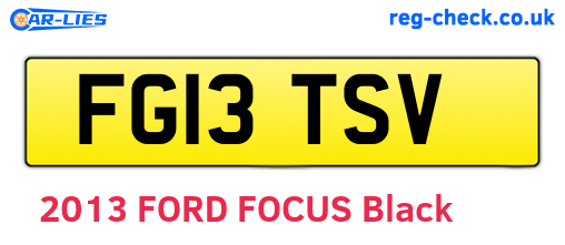 FG13TSV are the vehicle registration plates.