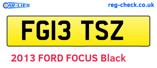 FG13TSZ are the vehicle registration plates.
