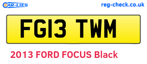 FG13TWM are the vehicle registration plates.