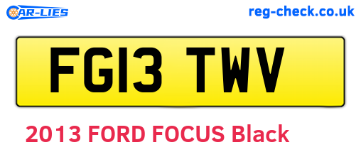 FG13TWV are the vehicle registration plates.