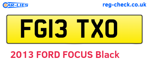 FG13TXO are the vehicle registration plates.