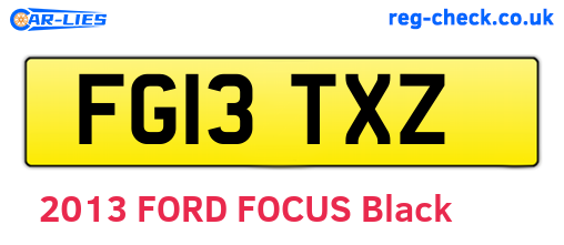 FG13TXZ are the vehicle registration plates.