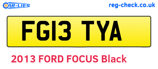 FG13TYA are the vehicle registration plates.