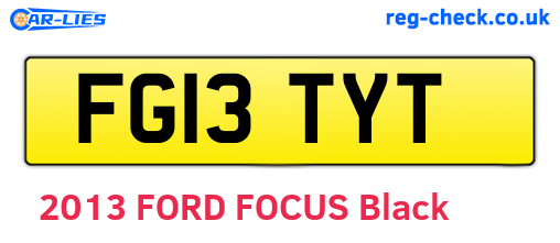 FG13TYT are the vehicle registration plates.