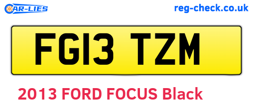 FG13TZM are the vehicle registration plates.