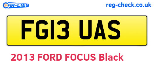 FG13UAS are the vehicle registration plates.