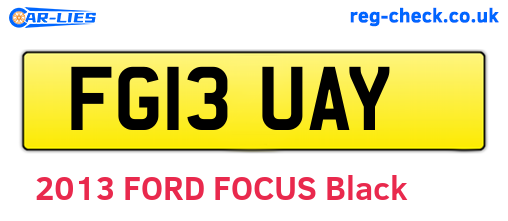 FG13UAY are the vehicle registration plates.