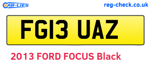 FG13UAZ are the vehicle registration plates.