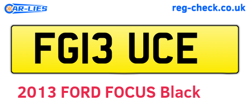 FG13UCE are the vehicle registration plates.