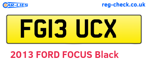 FG13UCX are the vehicle registration plates.
