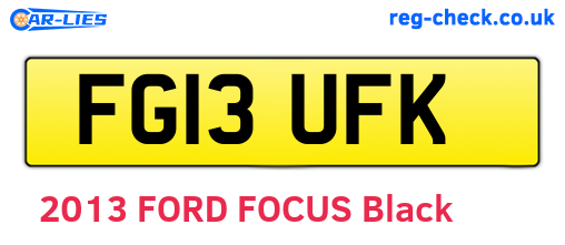 FG13UFK are the vehicle registration plates.