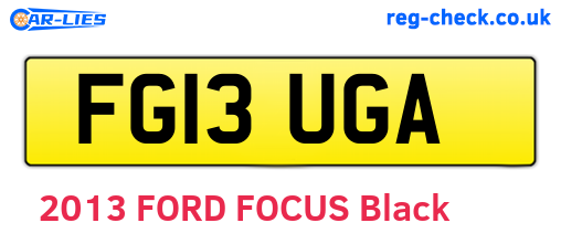 FG13UGA are the vehicle registration plates.