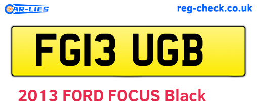 FG13UGB are the vehicle registration plates.