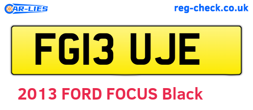 FG13UJE are the vehicle registration plates.