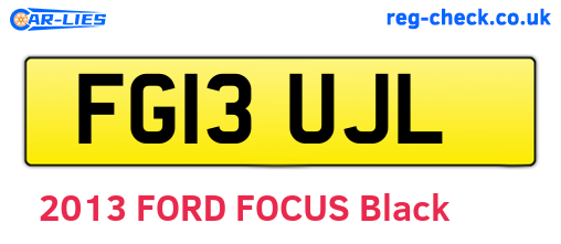 FG13UJL are the vehicle registration plates.