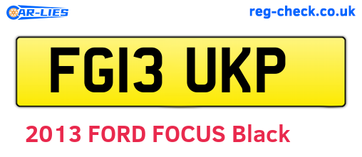 FG13UKP are the vehicle registration plates.