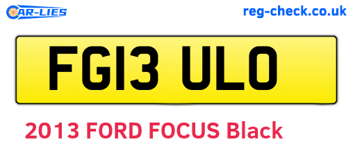 FG13ULO are the vehicle registration plates.