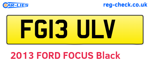 FG13ULV are the vehicle registration plates.