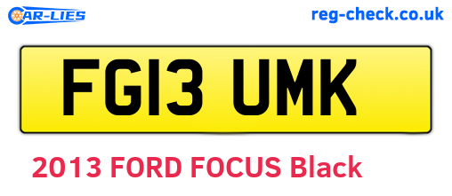 FG13UMK are the vehicle registration plates.