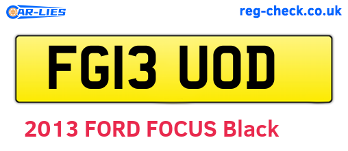 FG13UOD are the vehicle registration plates.