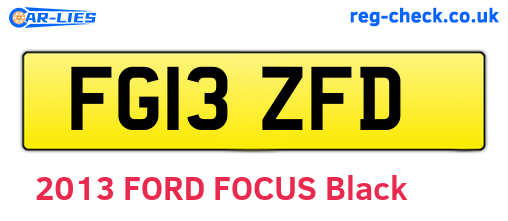 FG13ZFD are the vehicle registration plates.