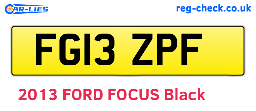 FG13ZPF are the vehicle registration plates.