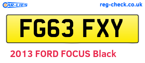 FG63FXY are the vehicle registration plates.