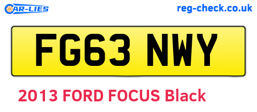 FG63NWY are the vehicle registration plates.