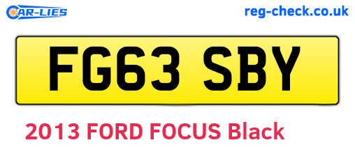 FG63SBY are the vehicle registration plates.