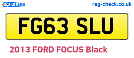 FG63SLU are the vehicle registration plates.