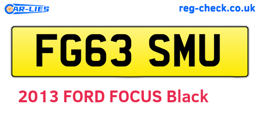 FG63SMU are the vehicle registration plates.
