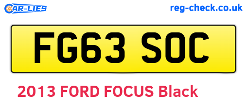 FG63SOC are the vehicle registration plates.
