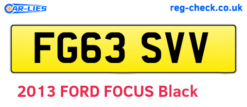 FG63SVV are the vehicle registration plates.