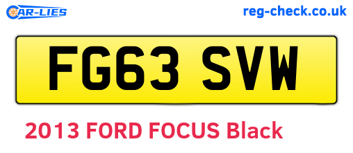 FG63SVW are the vehicle registration plates.