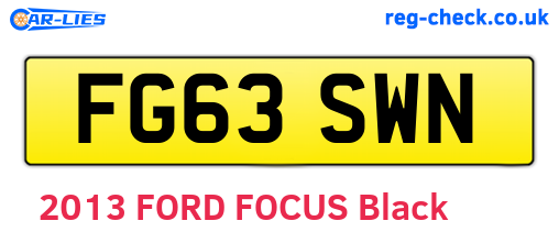 FG63SWN are the vehicle registration plates.
