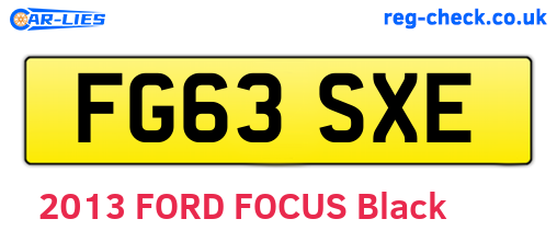 FG63SXE are the vehicle registration plates.