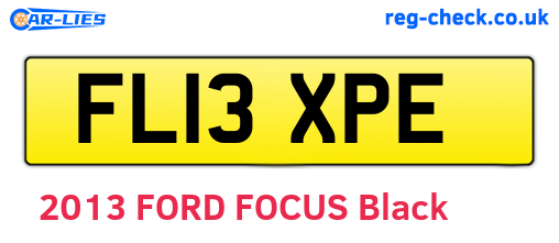 FL13XPE are the vehicle registration plates.