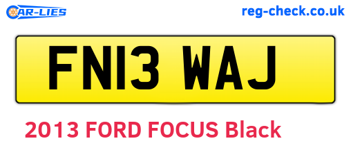 FN13WAJ are the vehicle registration plates.