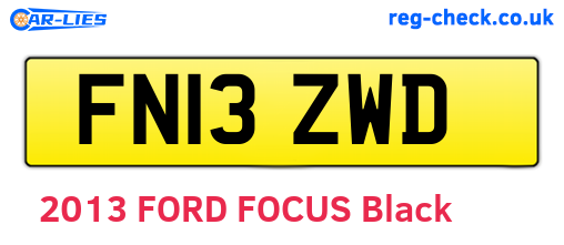 FN13ZWD are the vehicle registration plates.
