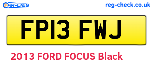 FP13FWJ are the vehicle registration plates.