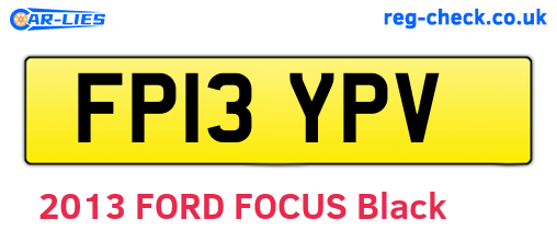 FP13YPV are the vehicle registration plates.