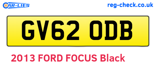 GV62ODB are the vehicle registration plates.